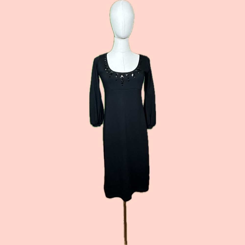 Black Karen Kane Jeweled Neck Dress